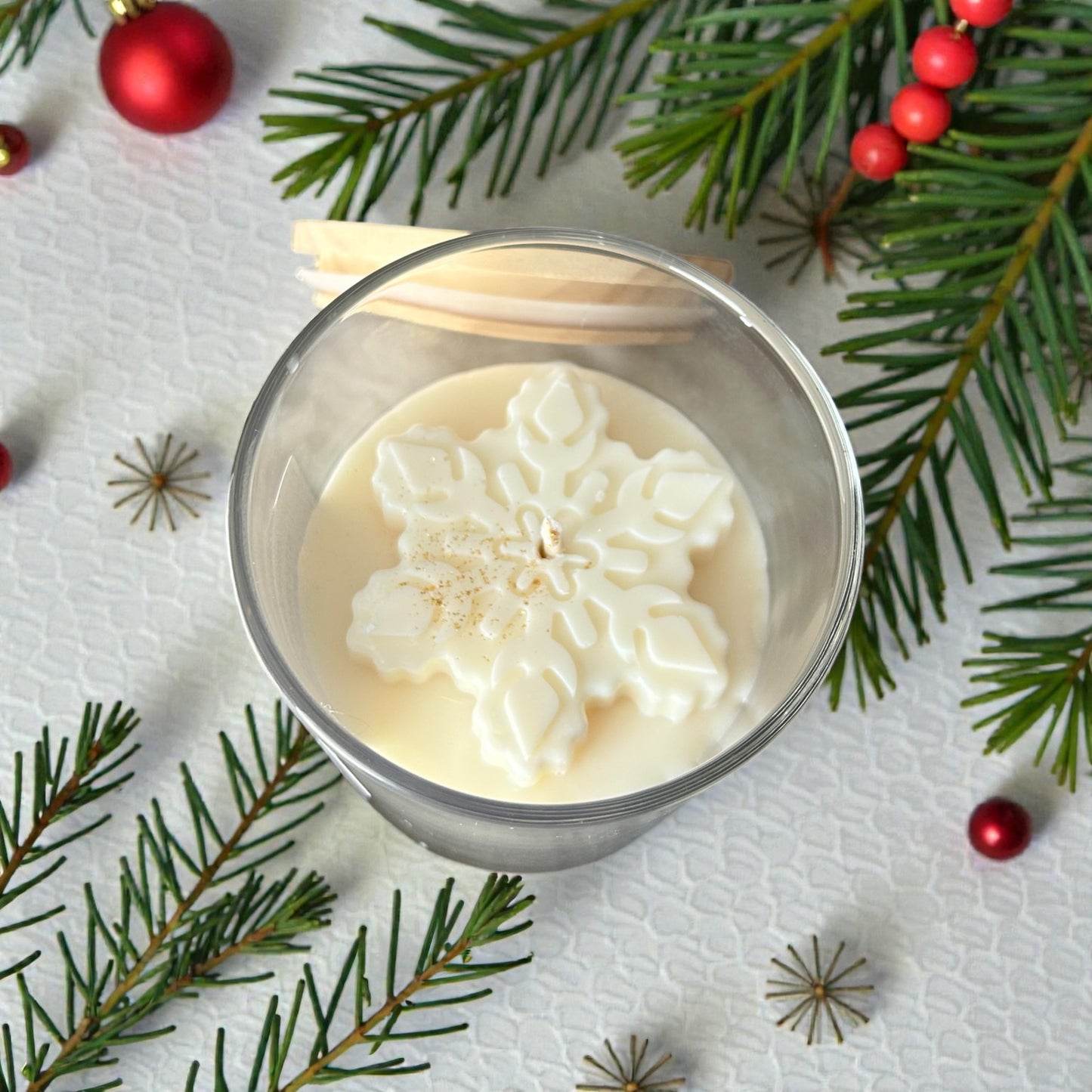 Snowflake Christmas Candle
