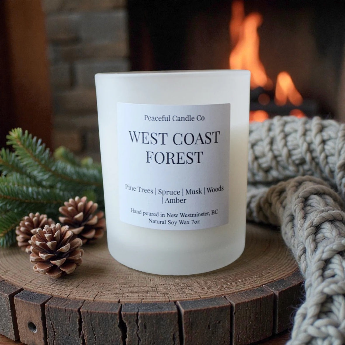 Vancouver Forest Inspired Candle, Locally Made in New Westminster, BC